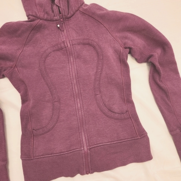 EUC Lululemon Athletica Scuba Full Zip Hoodie, Deep Purpe/Burgundy, Size 6 - Picture 7 of 9